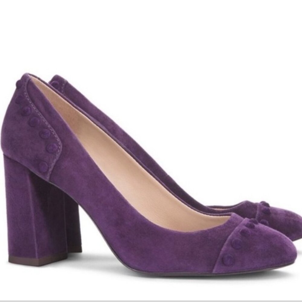 Tory Burch Purple Colt Studded Suede Heels Size 38.5 (US 8)